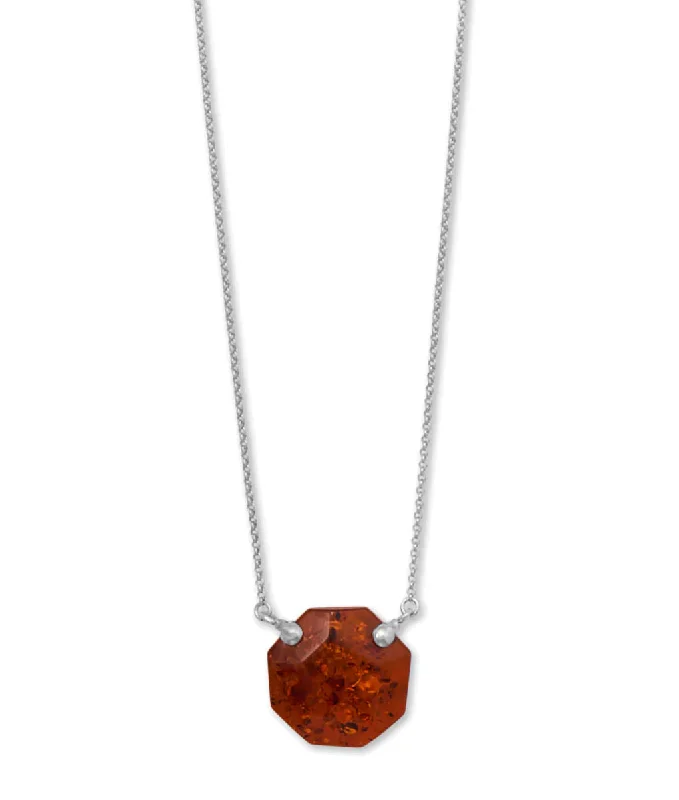 classic gold necklaces for women -Baltic Amber Necklace Rhodium on Sterling Silver