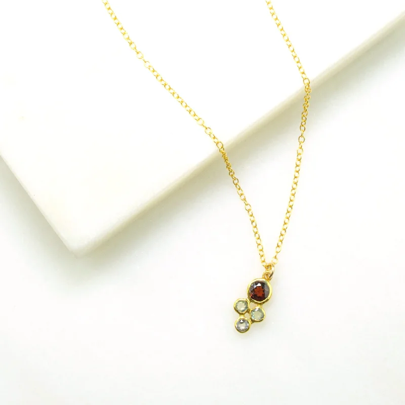 bold necklaces for women -Tiny Cluster Birthstone Necklace for Mom : Available in All Birthstones