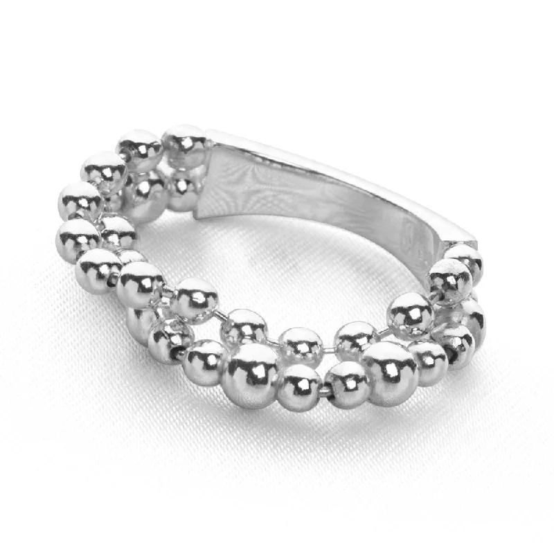 cushion cut rings for women -Beaded Bright Ring