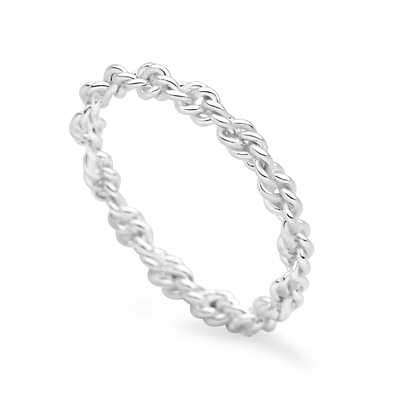 classic silver rings -Rope Wrap Ring