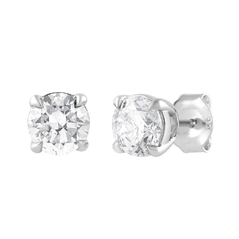 trendy statement earrings for women -Meera Solitaire Earrings with 1.50ct of Laboratory Grown Diamonds in 9ct White Gold