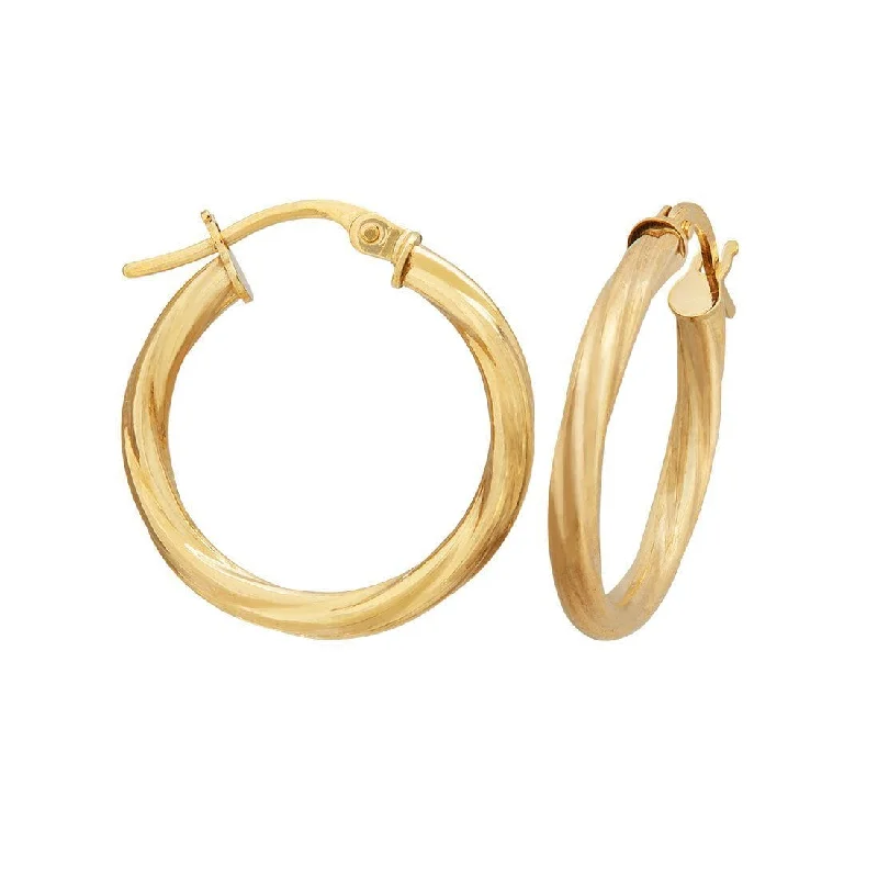 elegant gemstone earrings -9ct Yellow Gold Twist Hoop Earrings 30mm