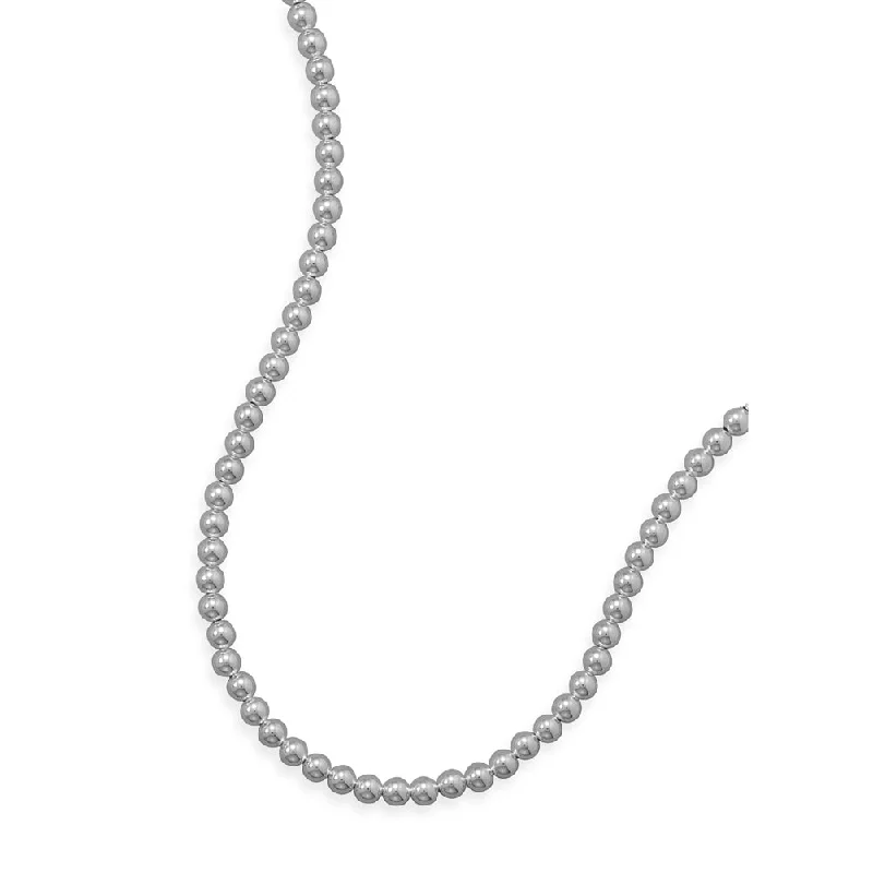 long chain necklaces for women -Sterling Silver Bead Necklace 7mm Made in the USA