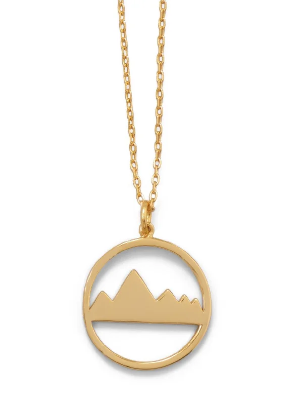 personalized pendant necklaces for women -Mountain Range Necklace 14k Gold-plated Sterling Silver Adjustable Length