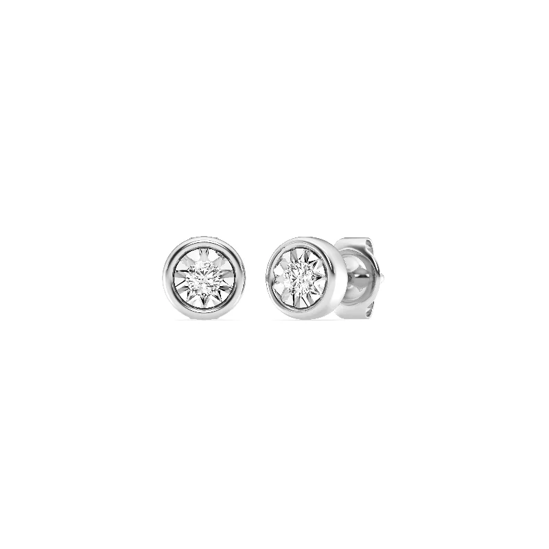 gemstone earrings for women -Mirage Stud Earrings with 0.20ct of Laboratory Grown Diamonds in Sterling Silver and Platinum