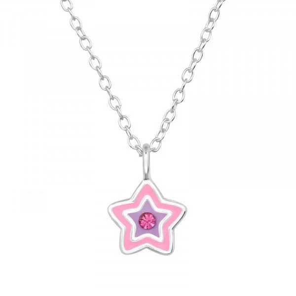 fancy gold necklaces for women -Childrens Sterling Silver Star Necklace