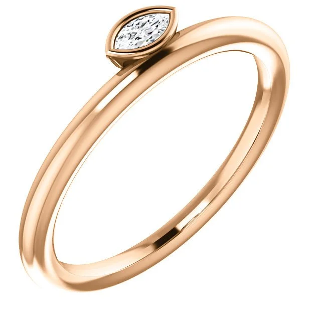 diamond wedding rings -14KT GOLD .07 CTW DIAMOND ASYMMETRICAL STACKABLE RING