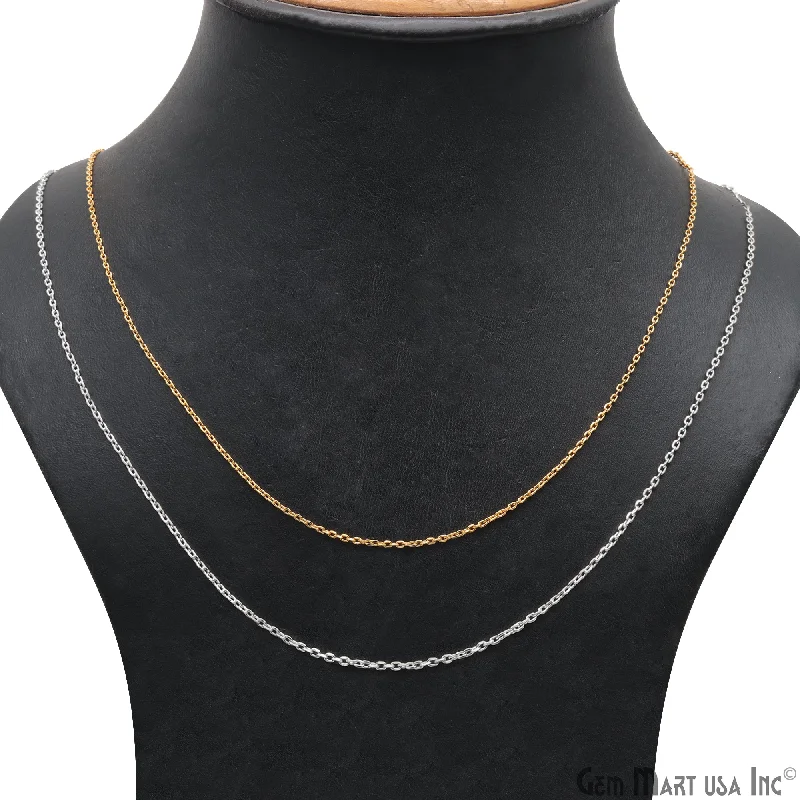 silver chain necklaces for women -Link Chain Necklace 18 Inch With Lobster Claw Clasp