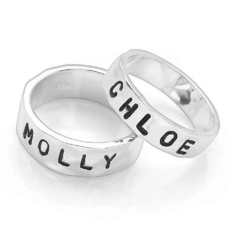 gold rings for women -Personalised Message Ring (Silver)