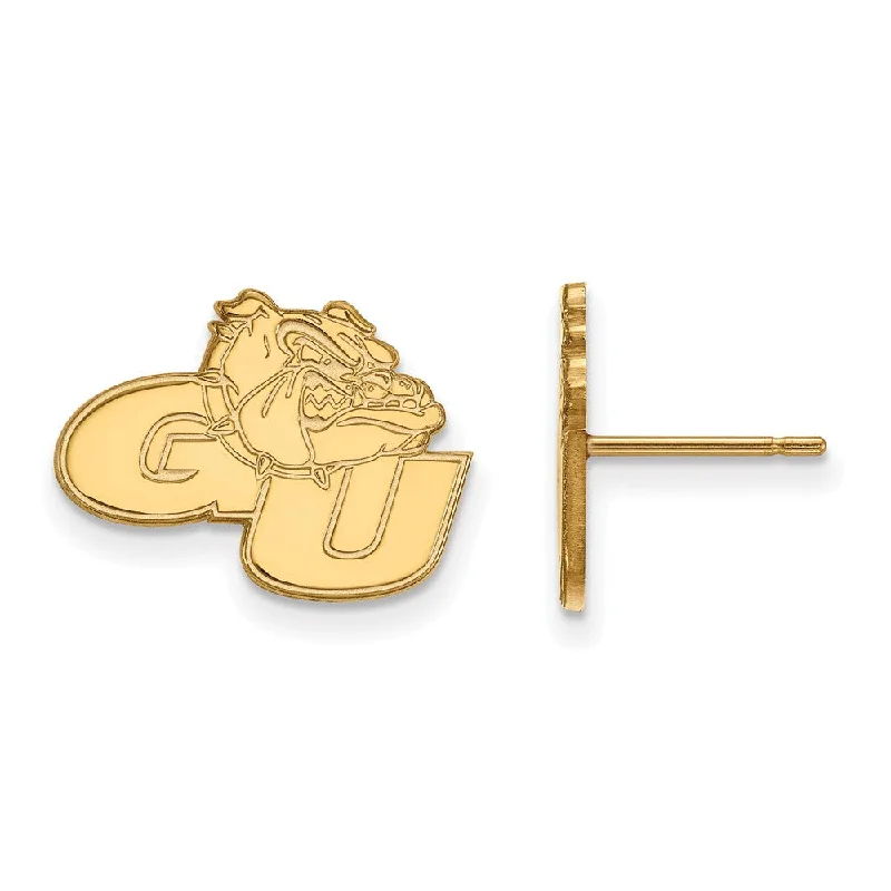 gemstone stud earrings for women -14k Gold Plated Silver Gonzaga University Small Post Earrings