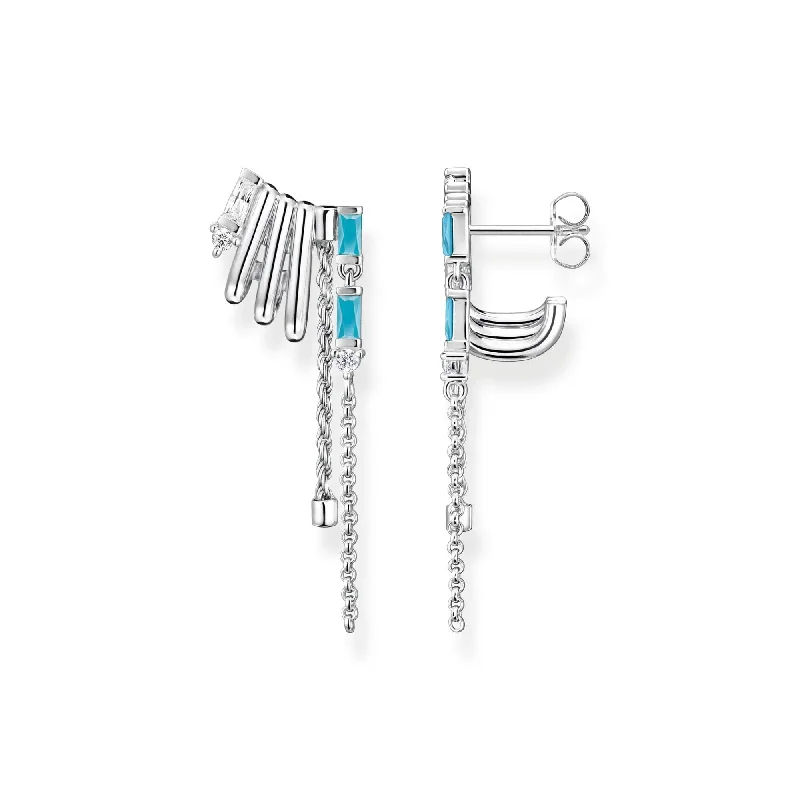 big hoop earrings for women -THOMAS SABO Silver Antique Ear Climbers