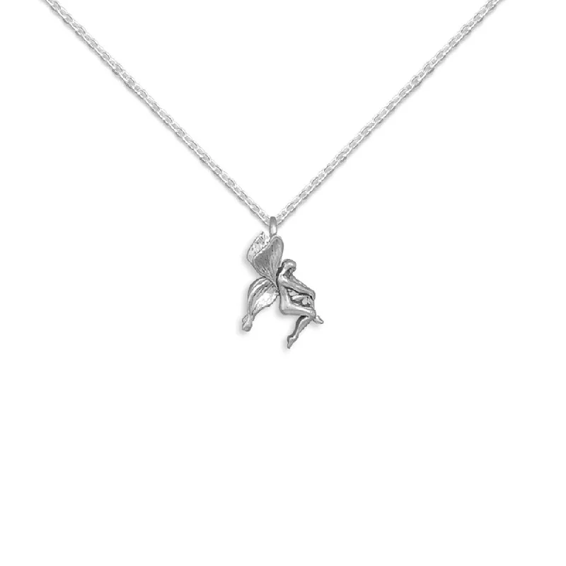 diamond necklaces for women -Small Fairy Slide Pendant Necklace Sterling Silver - Includes Chain, Made in USA