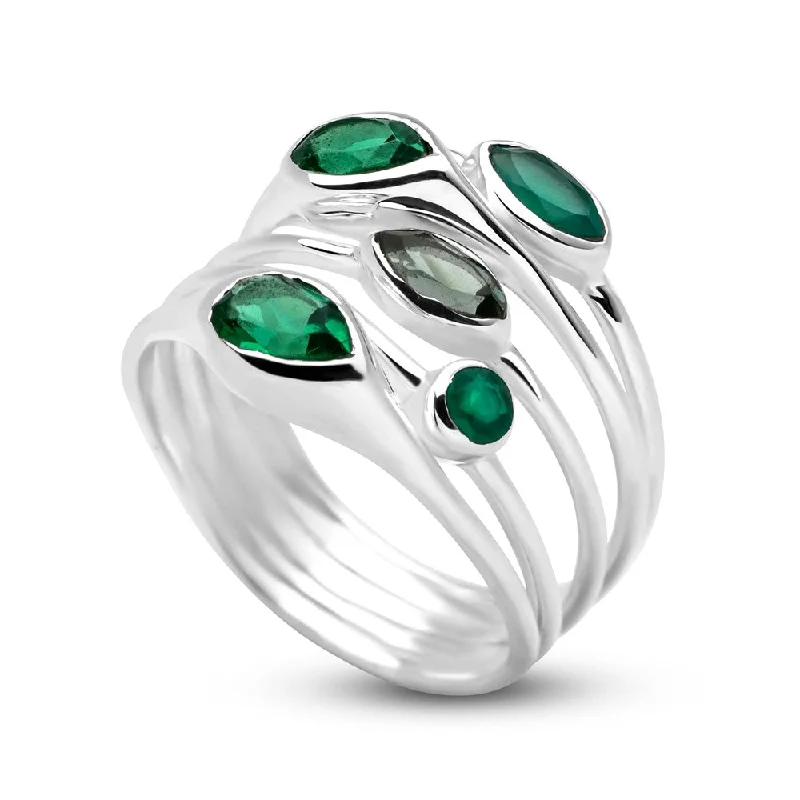 emerald cut rings for women -Verde Drops Ring