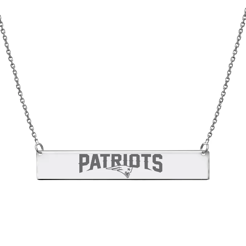 vintage gold necklaces for women -New England Patriots Licensed NFL Team Bar Necklace Sterling Silver