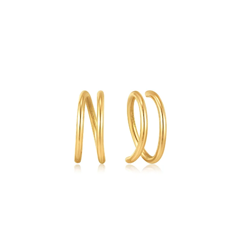 minimalist earrings for women -Ania Haie 14kt Gold Twist Earrings