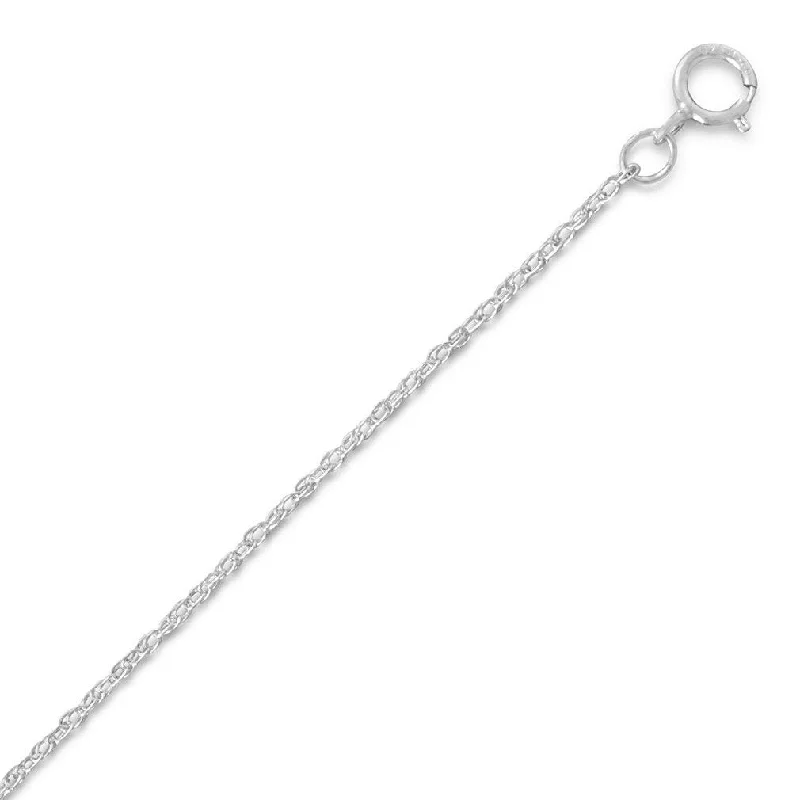 silver chain necklaces for women -Light Rope Chain Necklace Rhodium Over Sterling Silver Made in the USA