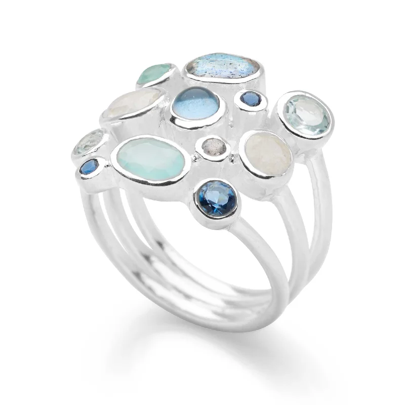 personalized diamond rings -Aqua Drops Ring