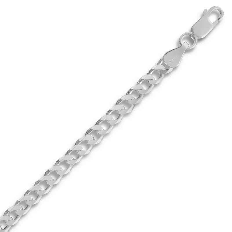 fine jewelry necklaces for women -Beveled Curb Chain Necklace 4.4mm Sterling Silver