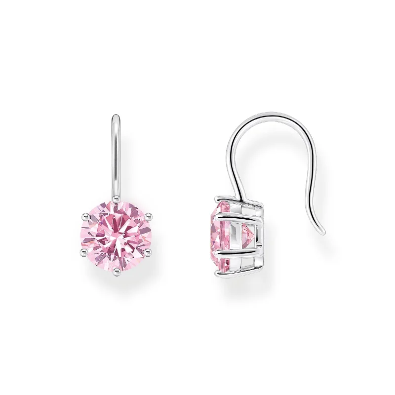 bold earrings for women -THOMAS SABO Earrings with pink zirconia