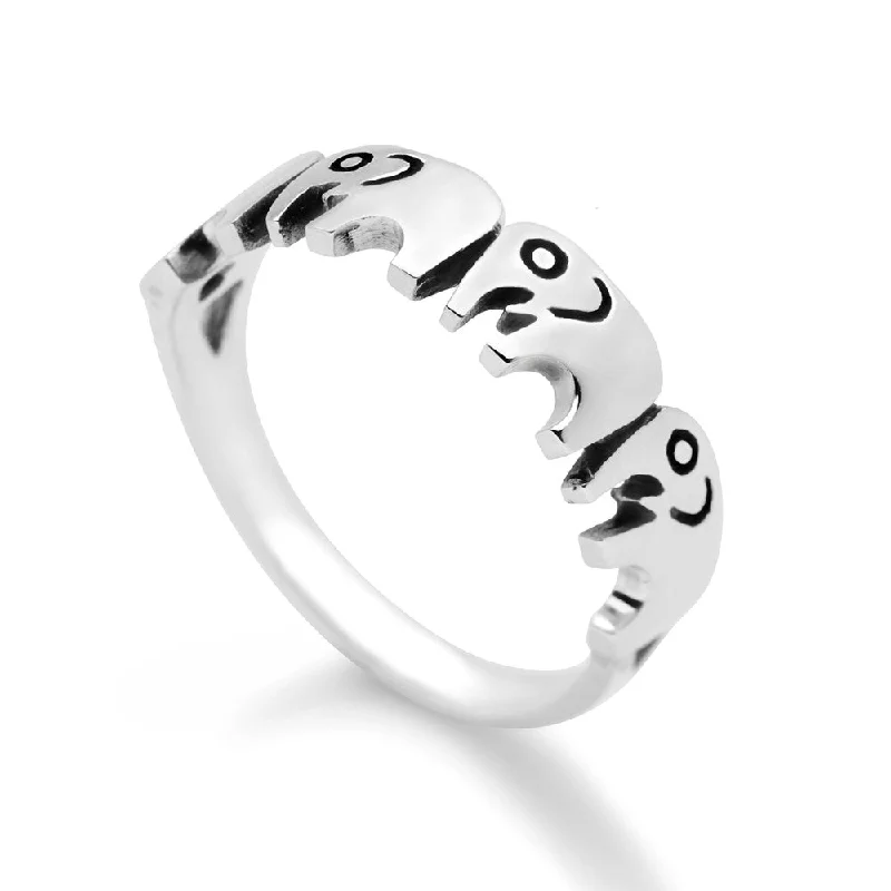 custom promise rings -Elephant Safari Ring