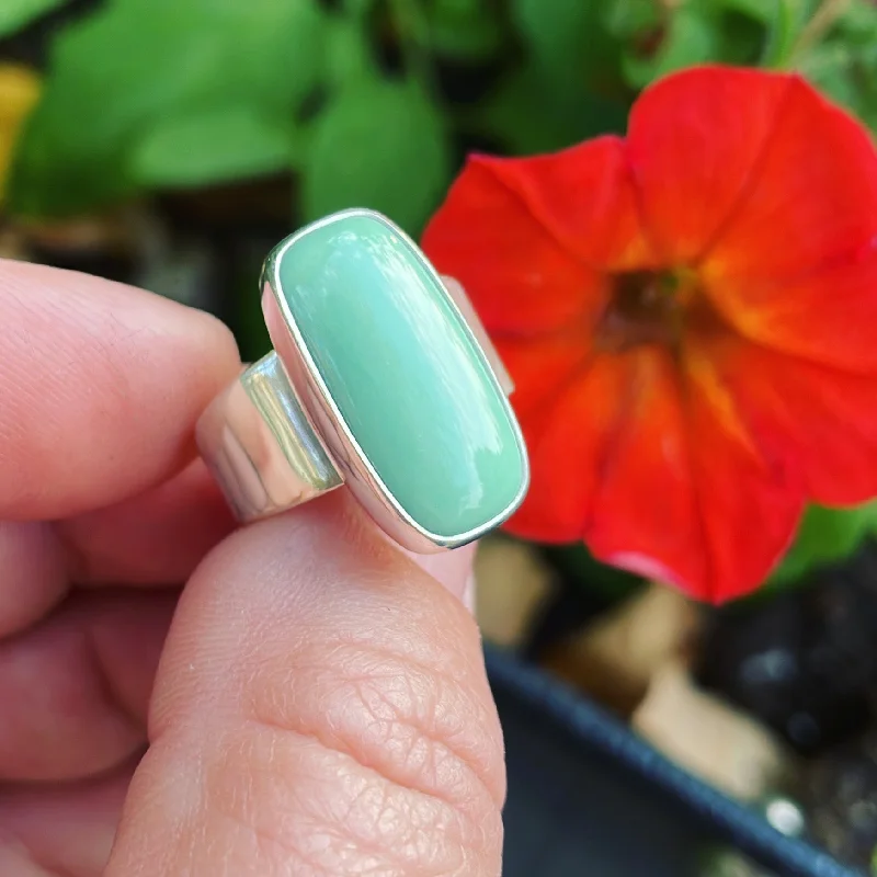 dainty engagement rings -Variscite and Sterling Silver Ring