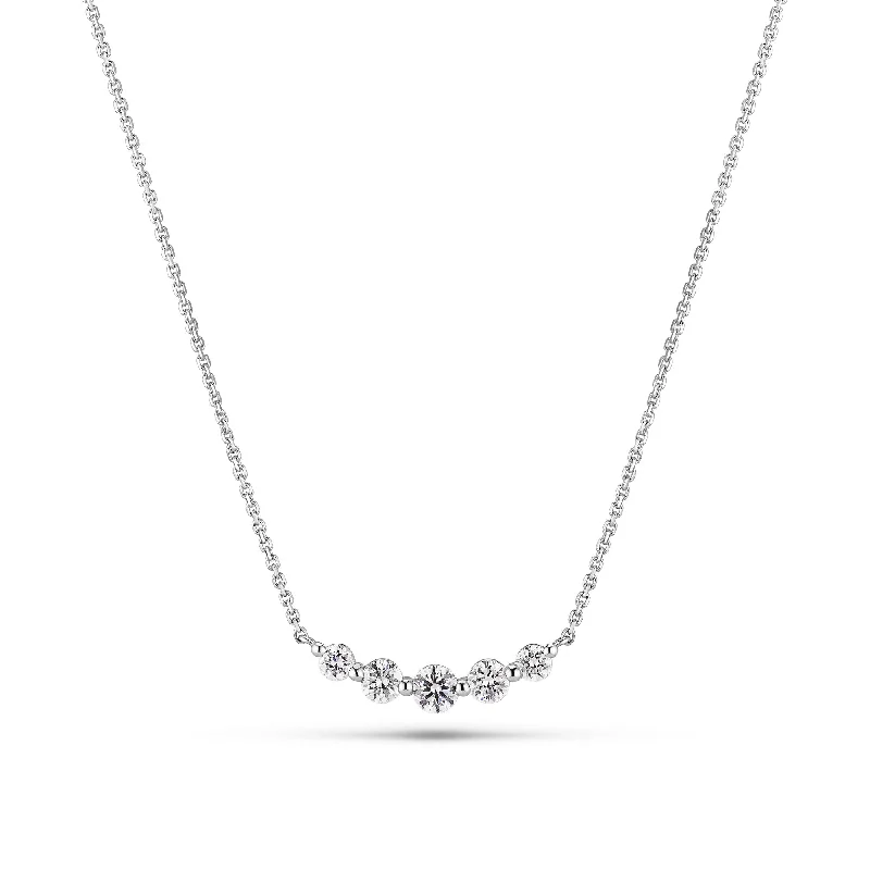 trendy pendant necklaces for women -Tiara Piccolo 14K Whitegold Necklace w. Lab-Grown Diamonds