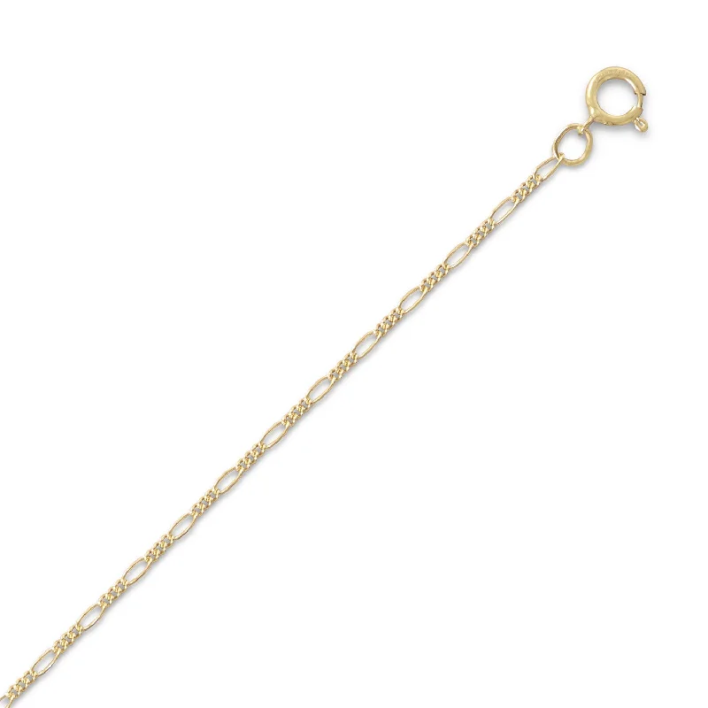 sterling silver necklaces for women -14k Gold-filled Figaro Chain Necklace - Made in the USA