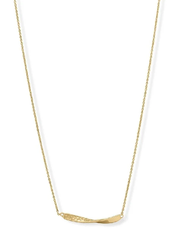 heart necklaces for women -Twist Bar Necklace 14k Gold-plated Sterling Silver