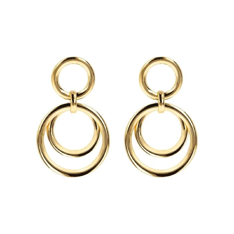 simple stud earrings for women -Bronzallure Golden Rose Multi Circle Drop Earrings