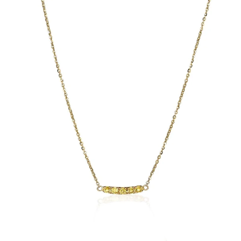 bold necklaces for women -Lene Yellow 18K Gold Necklace w. Sapphires