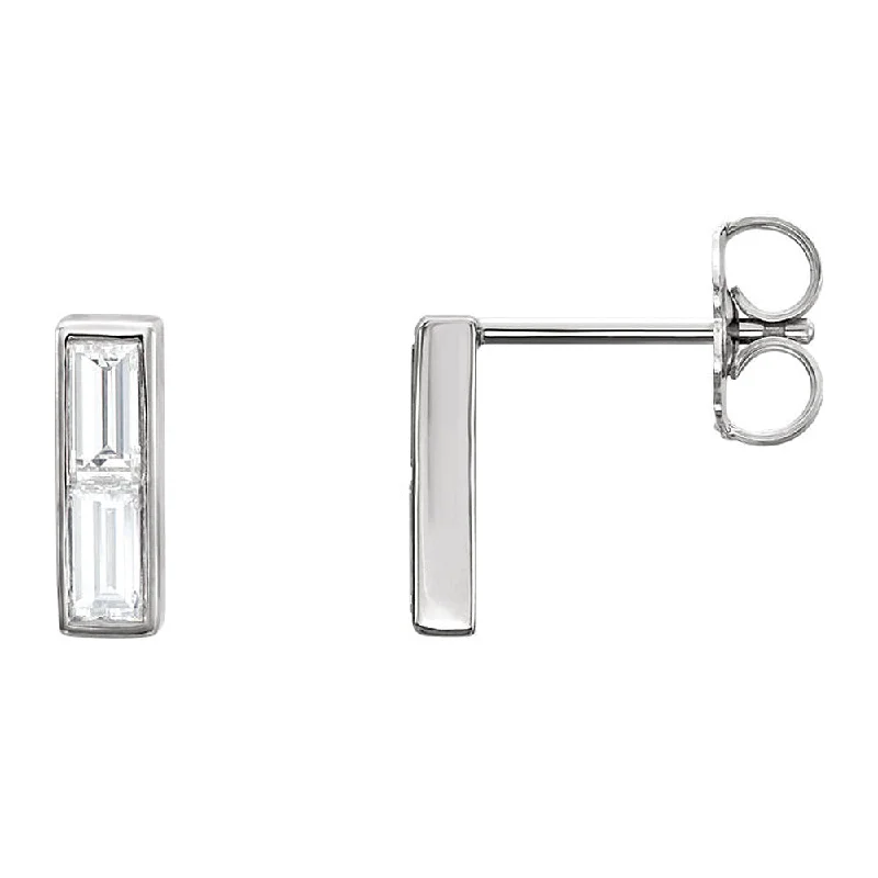 dangle earrings for women -3 x 9mm 14k White Gold 1/2 CTW (G-H, I1) Diamond Earrings