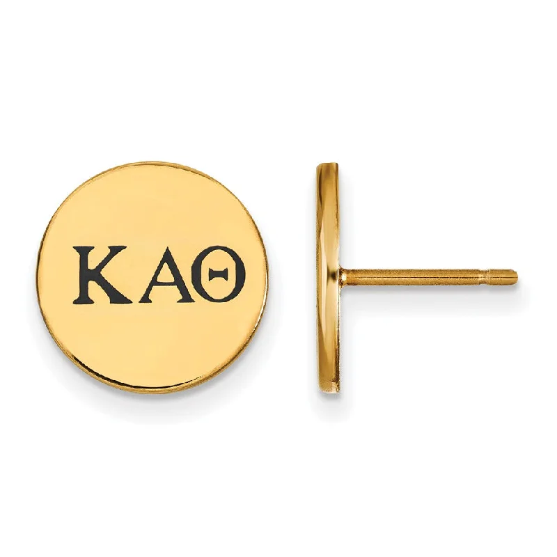 adjustable earrings for women -14K Plated Silver Kappa Alpha Theta Enamel Greek Letters Post Earrings