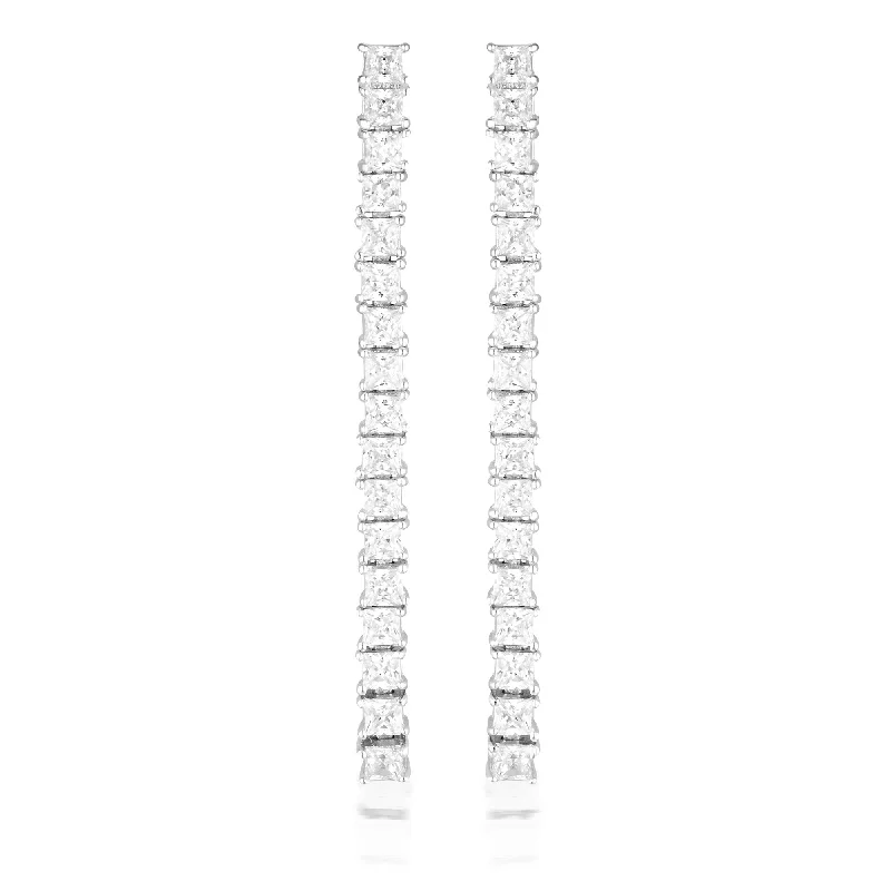 stylish pearl earrings for women -GEORGINI ICONIC BRIDAL VERA EARRINGS SILVER