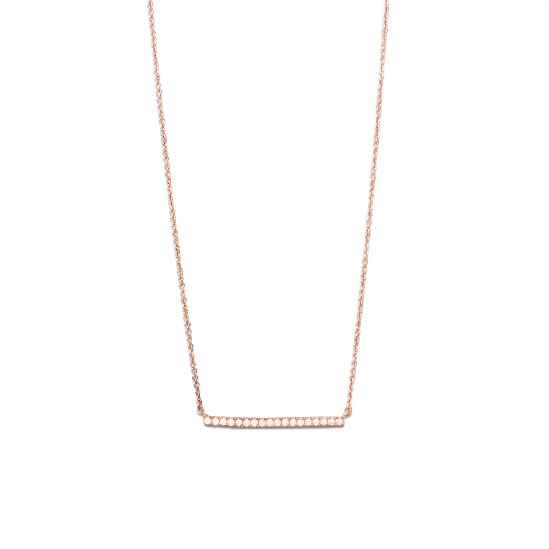 vintage pendant necklaces for women -Bar Necklace Rose Gold-plated Sterling Silver with Cubic Zirconia