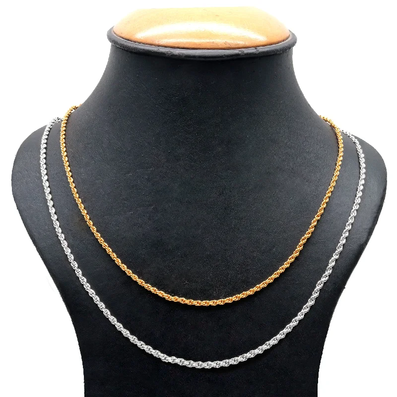 luxurious necklaces for women -Rope Chain Necklace 18 Inch With Lobster Claw Clasp