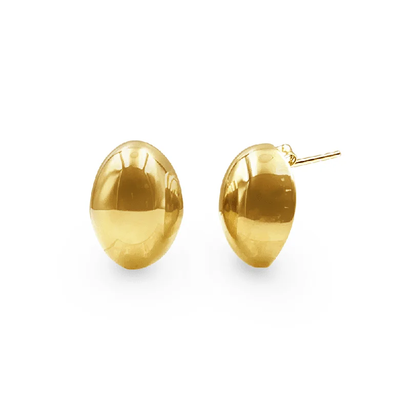 long earrings for women -9ct Yellow Gold Silver Filled Organic Dome Stud Earrings