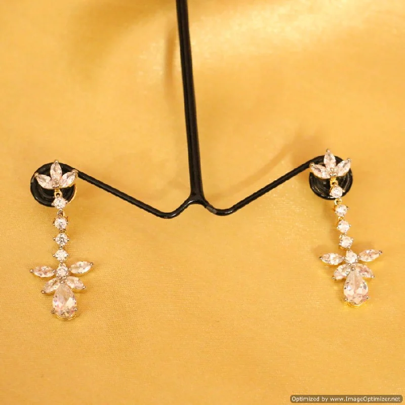 luxurious pearl drop earrings -Embellished Diamond Look Red Carpet Earrings