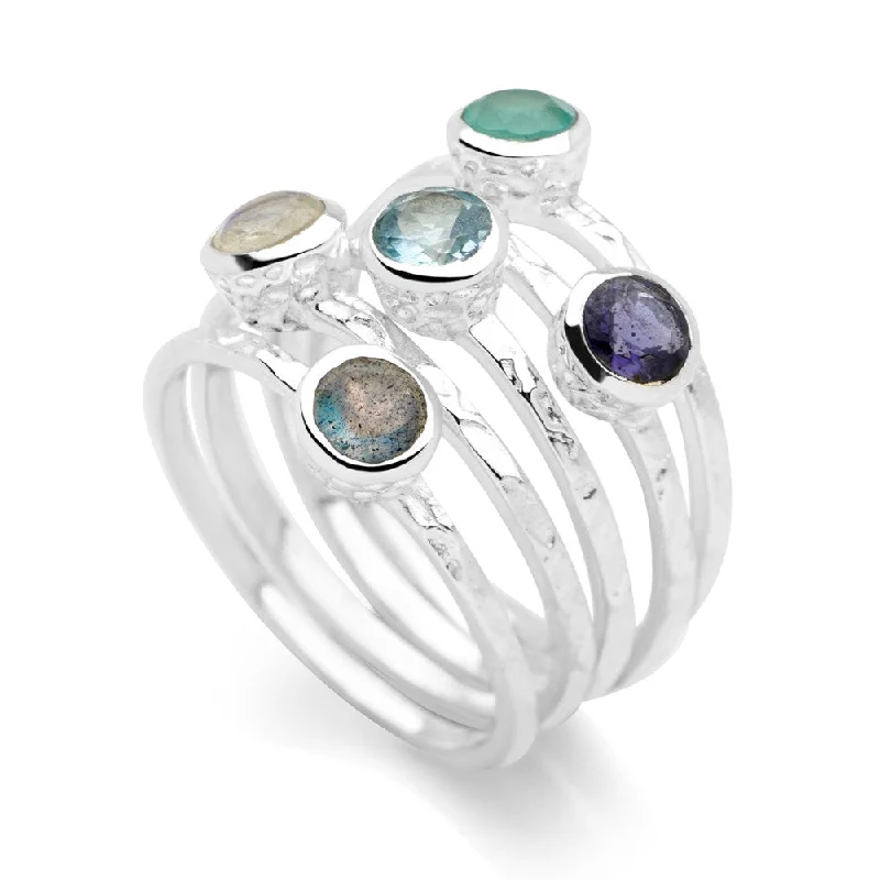 minimalist rings for women -Oceanside Stack Rings (Set of 5)