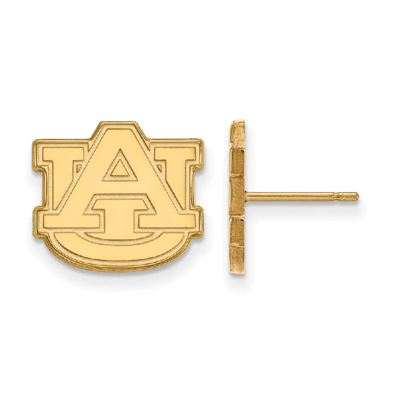 multi-strand earrings for women -14k Gold Plated Silver Auburn University Small Post Earrings