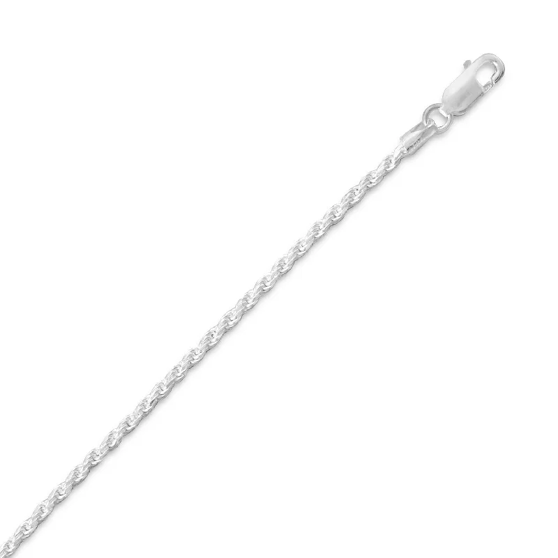 bridal necklaces for women -Rope Chain Necklace 1.7mm Width Sterling Silver