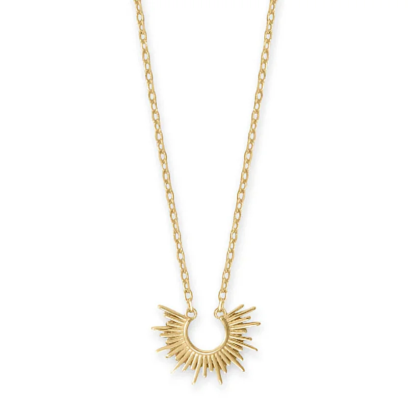 personalized pendant necklaces for women -14k Gold-plated Mini Sun Burst Necklace