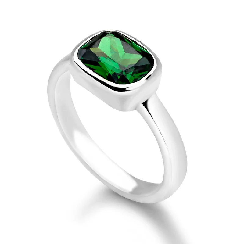 dainty engagement rings -Emeraldina Ring