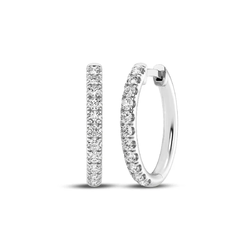 bold stud earrings for women -Meera Hoop Earrings with 1/2ct of Laboratory Grown Diamonds in 9ct White Gold