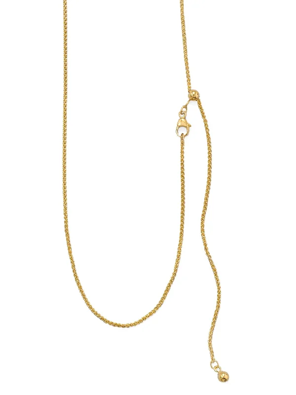 wedding chain necklaces for women -14k Gold-filled French Wheat Chain Necklace Sterling Silver Adjustable Length