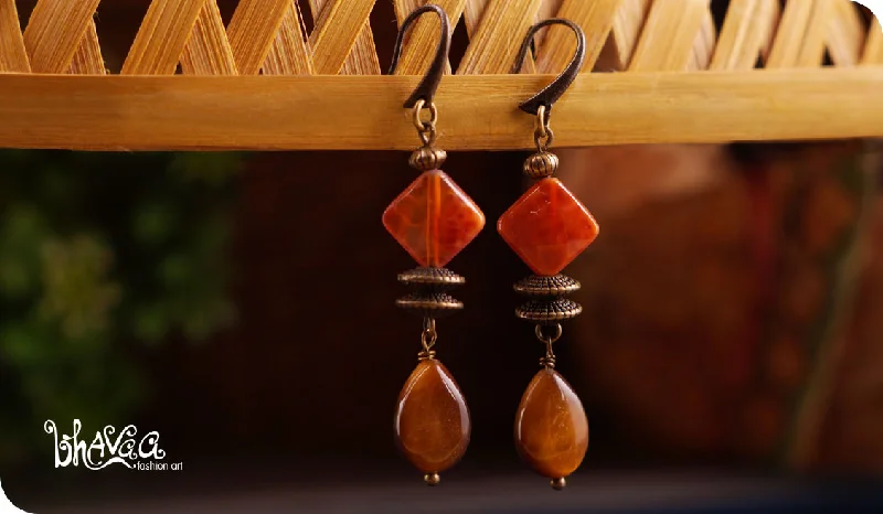 luxury drop earrings for women -Rustic Elegance M2-0096