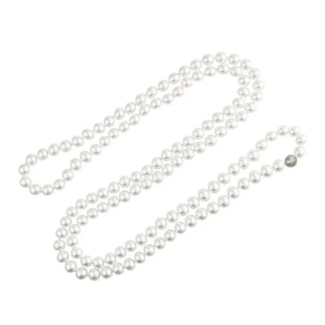 bridal necklaces for women -Wrapped Necklace w. White Shell Pearls