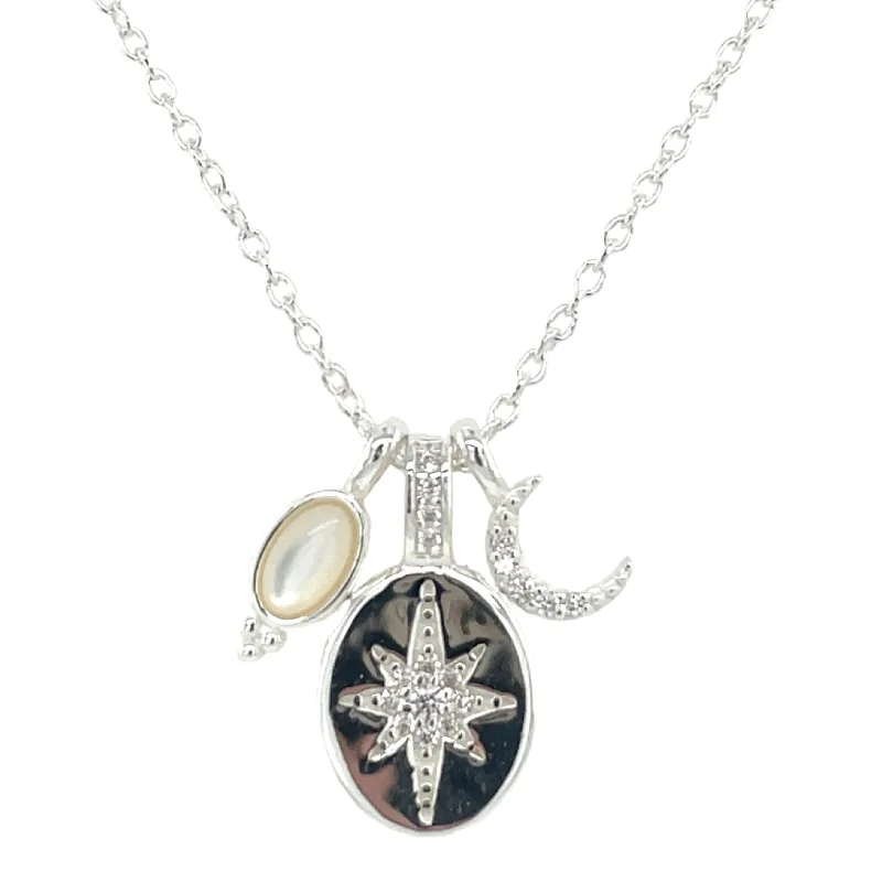 vintage necklaces for women -Sterling Silver Cz Astral Necklace