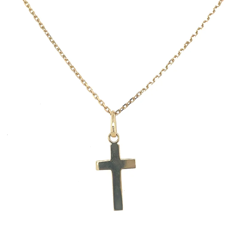 choker necklaces for women -9ct Yellow Gold Plain Cross Necklace