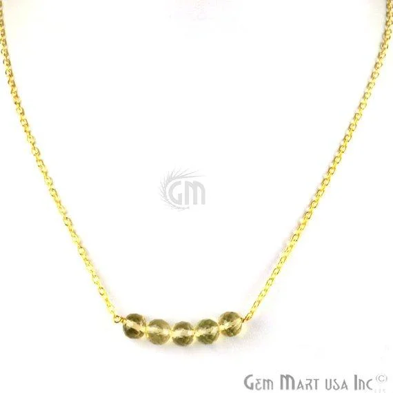 sparkling necklaces for women -Faceted Gemstone Bead Bar Necklace Chain (Pick your Gemstone, Plating)