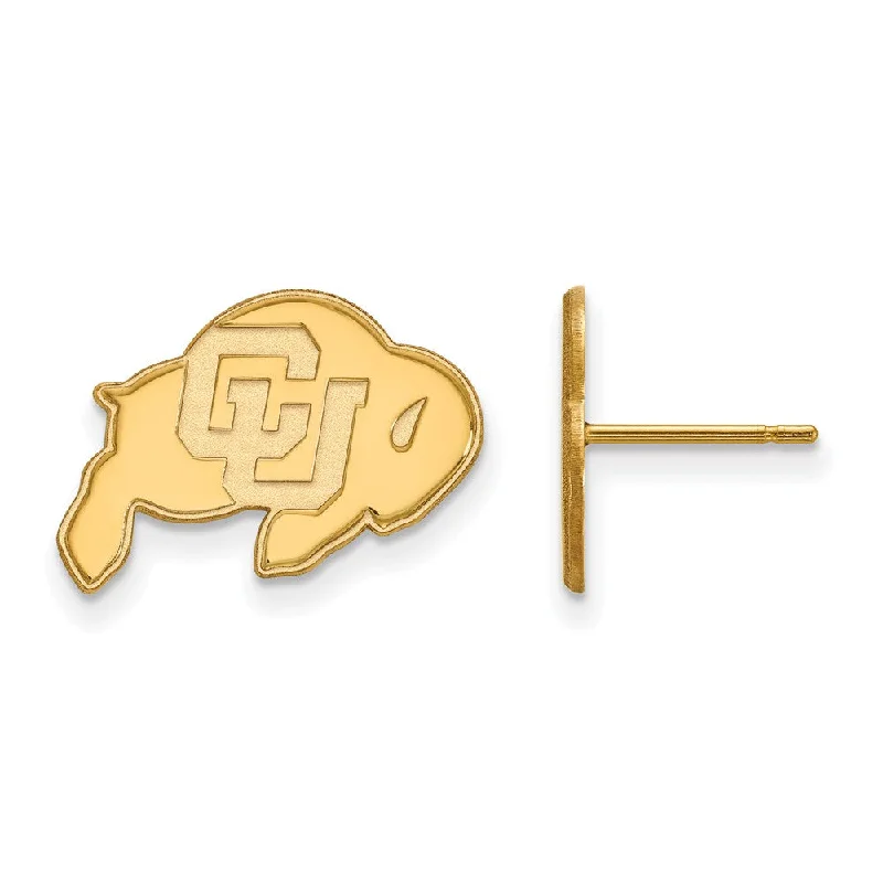 luxury earrings for women -14k Gold Plated Silver University of Colorado SM Post Earrings